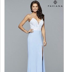 Faviana Blue Prom Dress